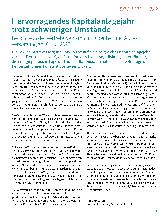Vorschauseite 1: Hervorragendes Kapitalanlagejahr trotz schwieriger Umstände