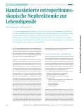 Vorschauseite 1: Handassistierte retroperitoneoskopische Nephrektomie zur Lebendspende