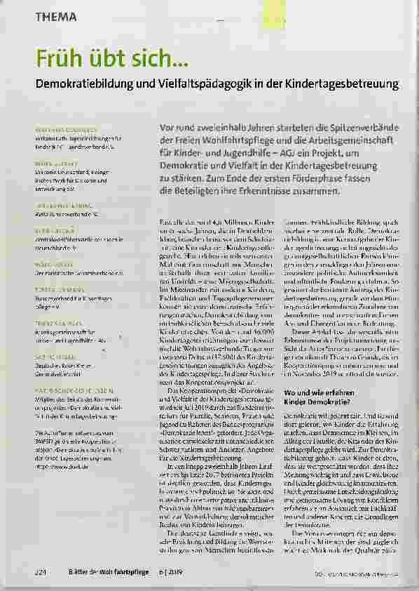 Vorschauseite 1: Früh übt sich. .. Demokratiebildung und Vielfaltspädagogik in der Kindertagesbetreuung