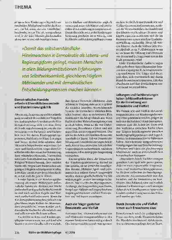 Vorschauseite 3: Früh übt sich. .. Demokratiebildung und Vielfaltspädagogik in der Kindertagesbetreuung