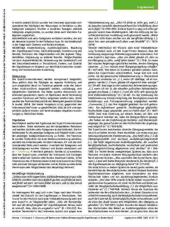 Vorschauseite 4: Chancen und Risiken einer Vollakademisierung der Ergotherapie in Deutschland