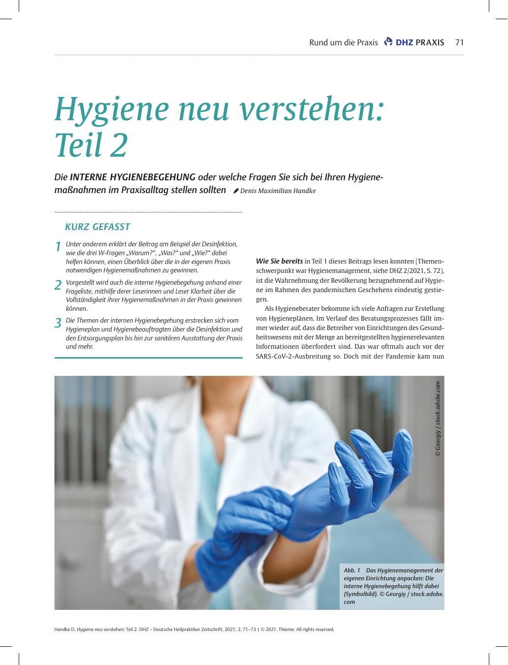 Vorschauseite 1: Hygiene neu verstehen: Teil 2