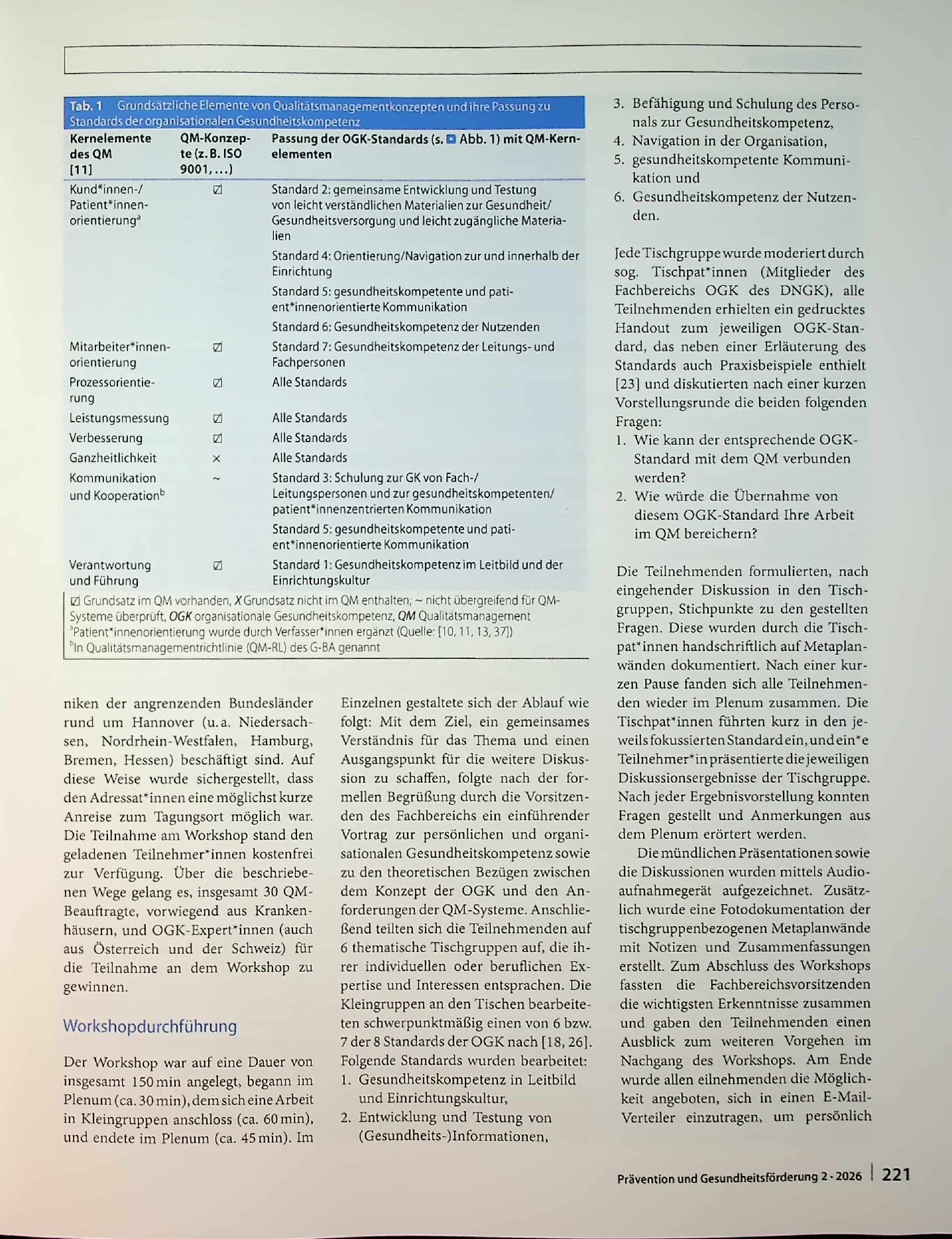 Vorschauseite 5: Organisationale Gesundheitskompetenz und Qualitätsmanagement – Freund, Feind oder friedvolle Koexistenz? Ergebnisse eines Workshops mit Expertinnen für Qualitätsmanagement im Gesu…