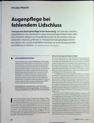 Vorschauseite 1: Augenpflege bei fehlendem Lidschluss