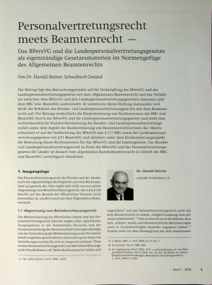 Vorschauseite 1: Personalvertretungsrecht meets Beamtenrecht