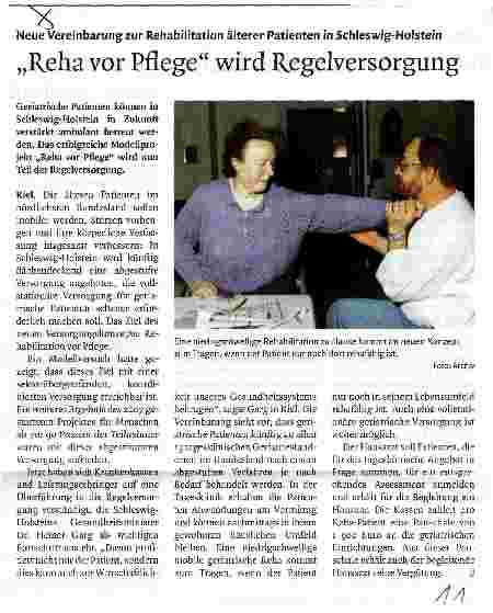 Vorschauseite 1: „Reha vor Pflege wird Regelversorgung