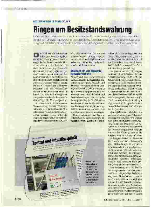 Vorschauseite 1: Ringen um Besitzstandswahrung