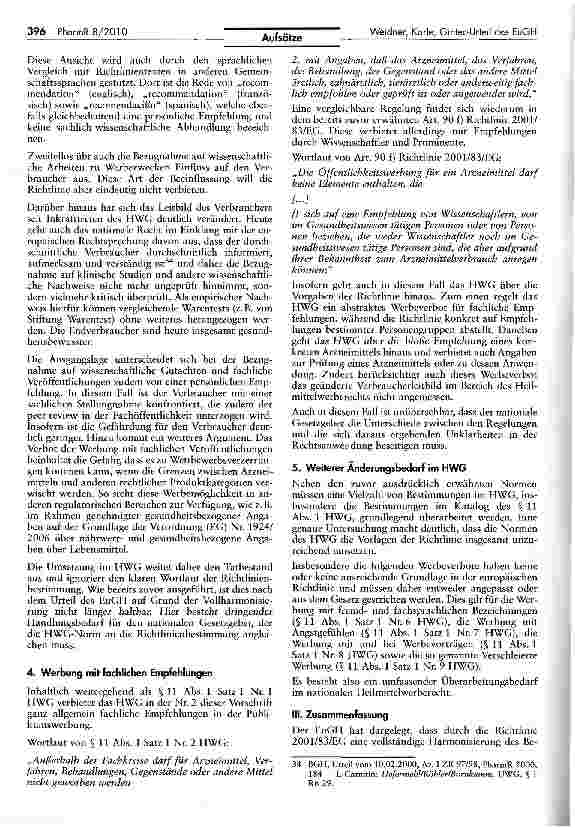 Vorschauseite 6: Das Gintec-Urteil des EuGH und die Folgen für das HWG