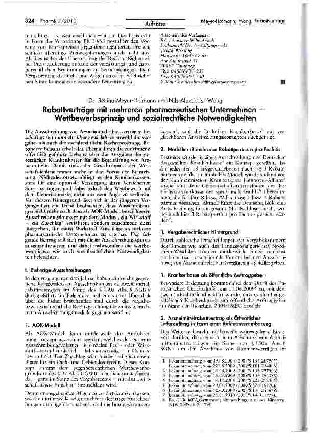 Vorschauseite 4: Juristische Aspekte der Regulierung von Arzneimittelpreisen