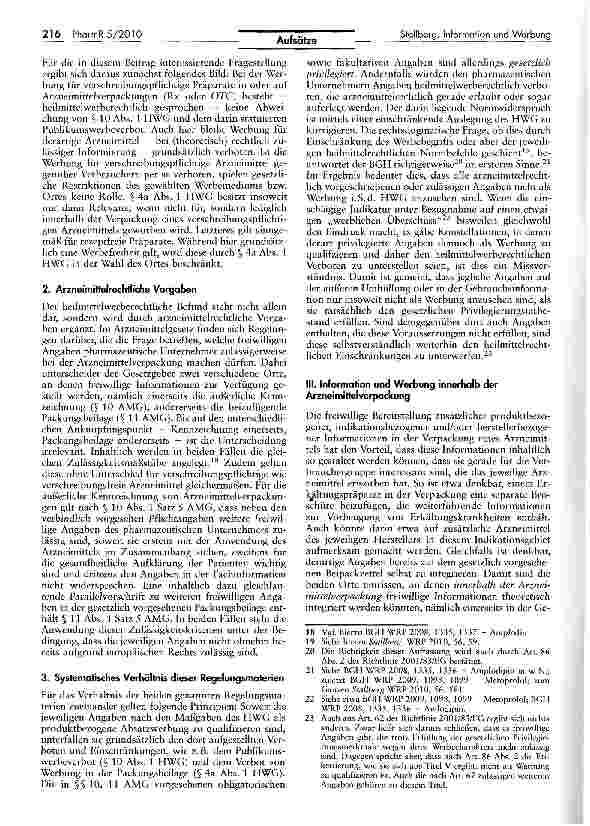 Vorschauseite 3: Information und Werbung in und auf Arzneimittelverpackungen — Rechtliche Gestaftungsmöglichkeiten und Grenzen