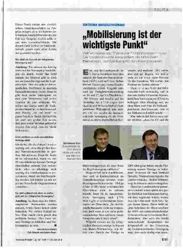 Vorschauseite 3: Zur integrierten Versorgung gibt es keine Alternative