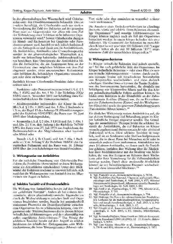 Vorschauseite 2: Antiinfektiva und Desinfektiva: Arzneimittel, Medizinprodukte, Biozideoder Kosmetika? — Beispiel Chlorhexidin-Produkte