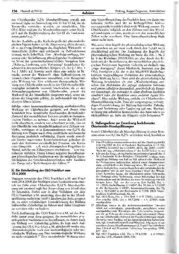 Vorschauseite 5: Antiinfektiva und Desinfektiva: Arzneimittel, Medizinprodukte, Biozideoder Kosmetika? — Beispiel Chlorhexidin-Produkte