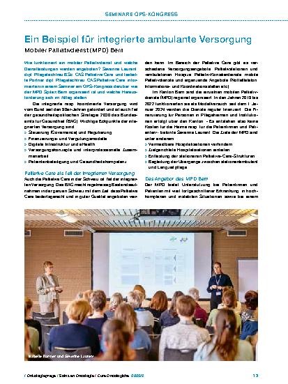 Vorschauseite 1: Ein Beispiel für integrierte ambulante Versorgung Mobiler Palliativdienst (MPD) Bern