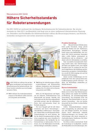 Vorschauseite 1: Höhere Sicherheitsstandards für Roboteranwendungen