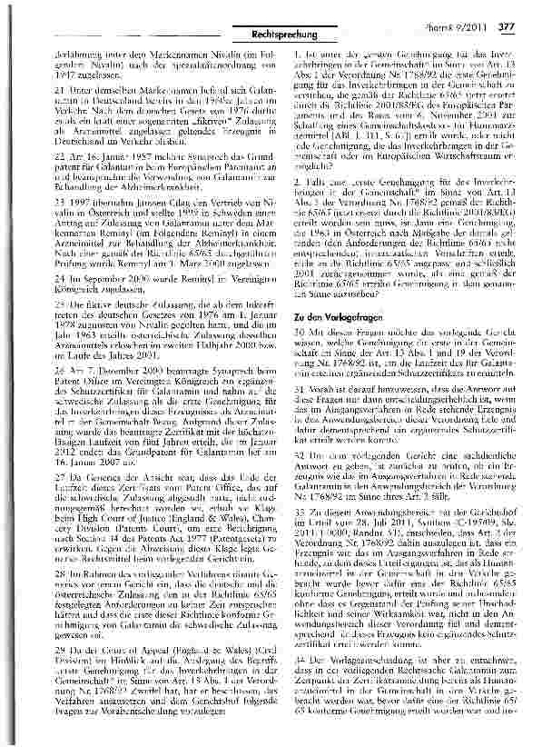 Vorschauseite 3: Ergänzendes Schutzzertifikat für Arzneimittel -Anwendungsbereich der Verordnung (EWG) Nr. 1768/92