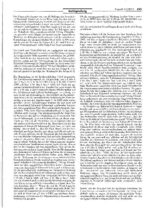Vorschauseite 2: Keine Bedenken gegen Werbeflyer auf der Faltschachtel eines OTC-Arzneimittels