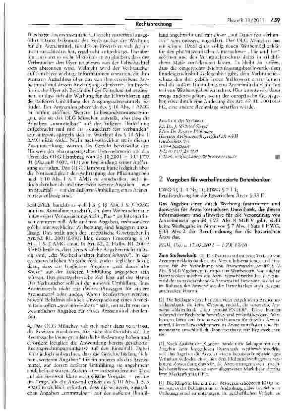 Vorschauseite 6: Keine Bedenken gegen Werbeflyer auf der Faltschachtel eines OTC-Arzneimittels
