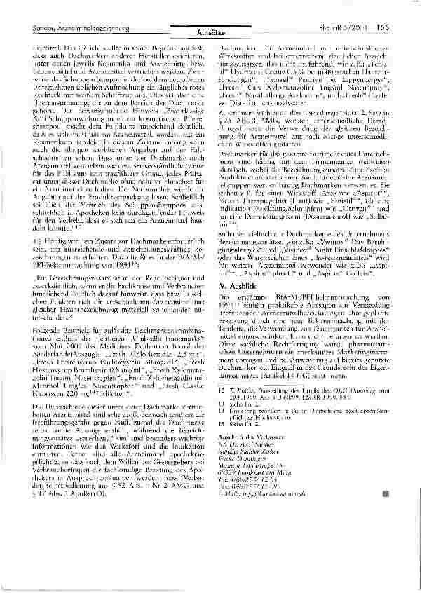 Vorschauseite 3: Arzneimittelbezeichnung und Dachmarke