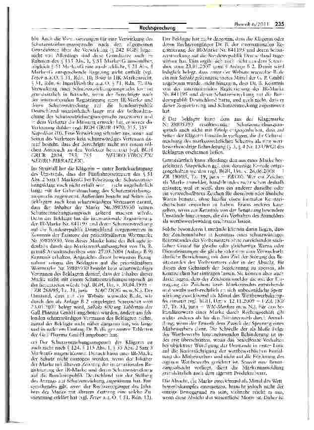 Vorschauseite 5: Kein Verzicht auf Verkehrsverständnis für die Beurteilung der Frage einer rechtserhaltenden Benutzung einer eingetragenen Marke (Sallaki)MarkenG §^ 9 I, 14,21,26, 51, 55, 115 I, 1…