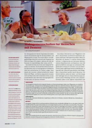Vorschauseite 1: Wohngemeinschaften für Menschen mit Demenz - ein Zukunftsmodell?