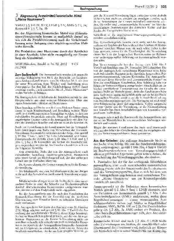 Vorschauseite 1: Abgrenzung Arzneimittel/kosmetische Mittel („Meine Hautcreme)