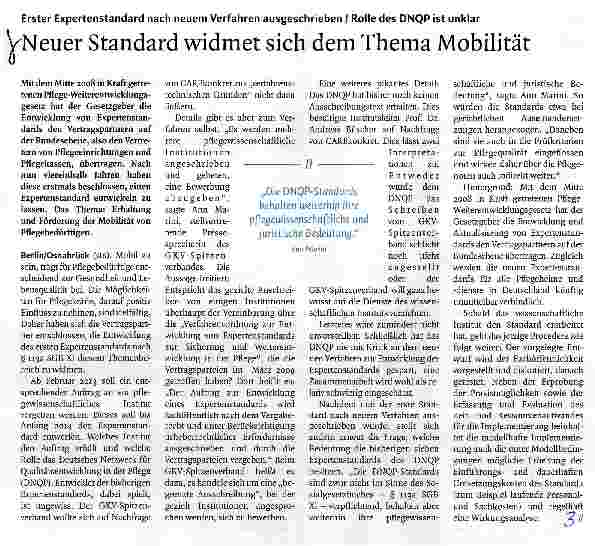 Vorschauseite 1: Neuer Standard widmet sich dem Thema Mobilität