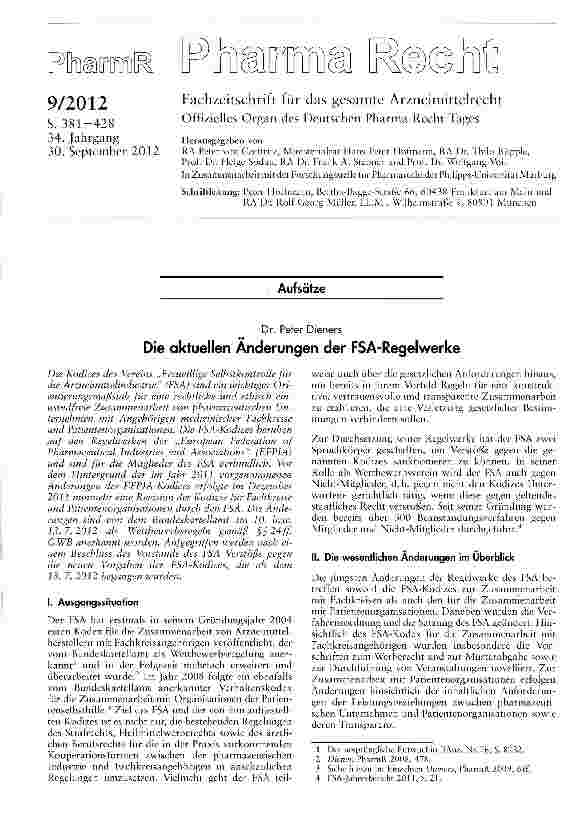 Vorschauseite 1: Die aktuellen Änderungen der FSA-Regelwerke