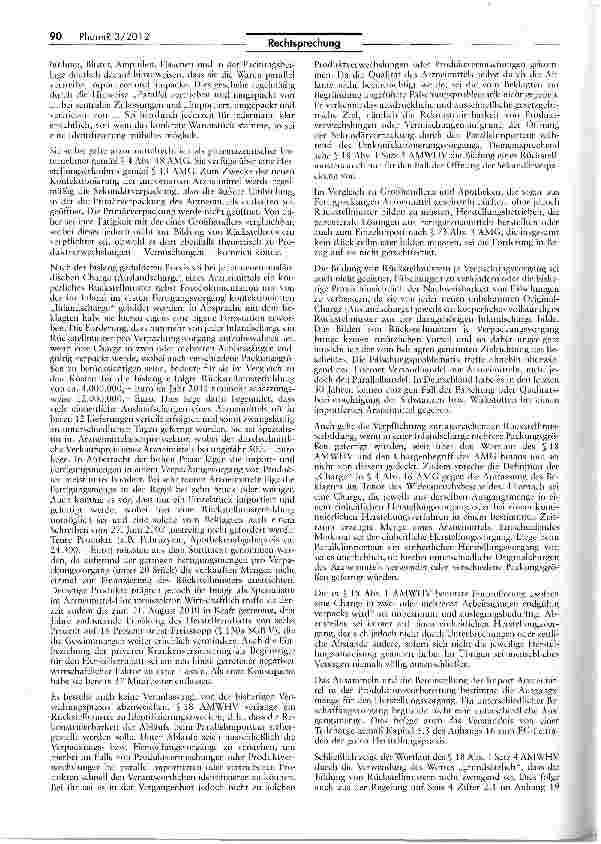 Vorschauseite 3: Rückstellmusterverpflichtung beim Parallelimport