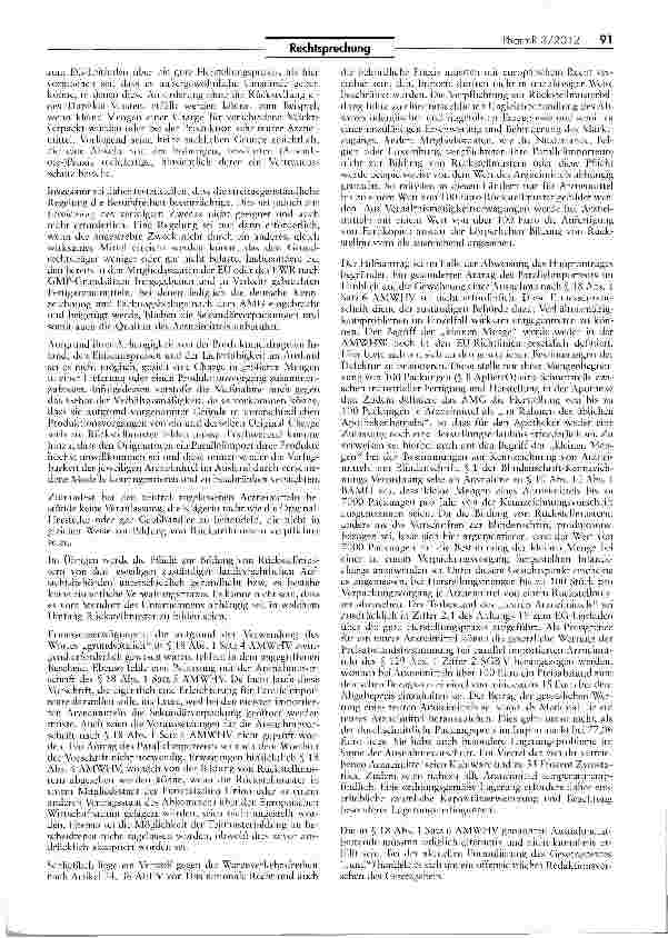 Vorschauseite 4: Rückstellmusterverpflichtung beim Parallelimport