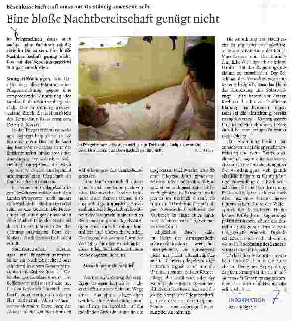 Vorschauseite 1: Eine bloße Nachtbereitschaft genügt nicht