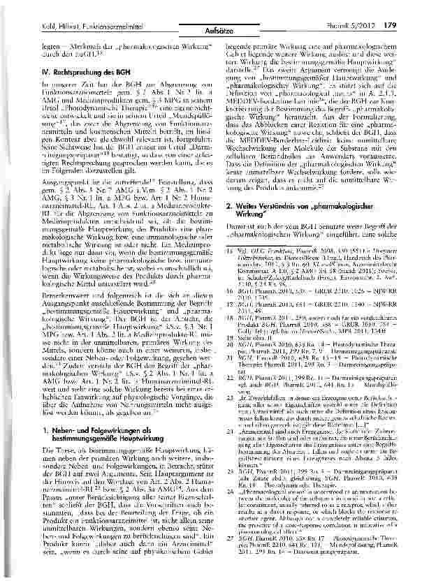 Vorschauseite 3: Die Rechtsprechung des BGH zur Abgrenzung von Funktionsarzneimitteln und Medizinprodukten auf dem Prüfstand des Unionsrechts