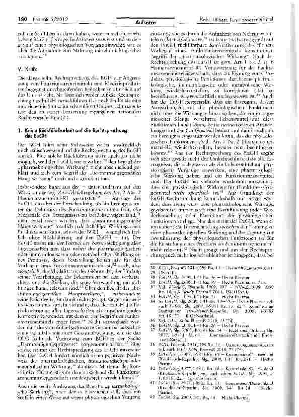 Vorschauseite 4: Die Rechtsprechung des BGH zur Abgrenzung von Funktionsarzneimitteln und Medizinprodukten auf dem Prüfstand des Unionsrechts