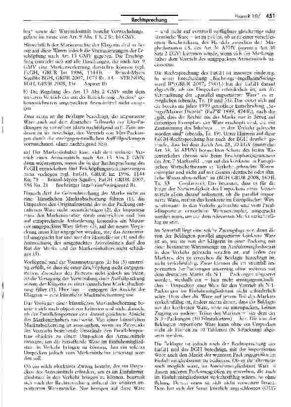 Vorschauseite 4: Zur Verletzung von Markenrechten AEUV Art. 36; GMV Art. 9 I 2 Buchst, a), 13 II