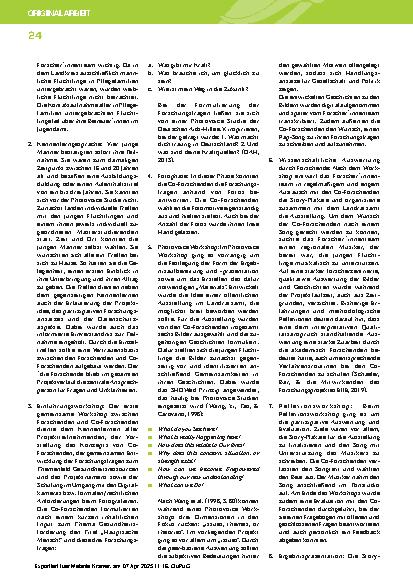 Vorschauseite 4: Gesundheitsressourcen von jungen, männlichen, unbegleiteten Flüchtlingen: Ergebnisse einer Photovoice Studie
