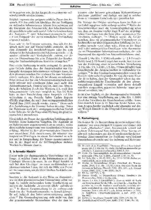 Vorschauseite 4: Die Rechtsfolgenseite des § 84a Abs. 1 AMG - Inhalt und Grenzen des arzneimittellrechtlichen Auskunftsanspruchs
