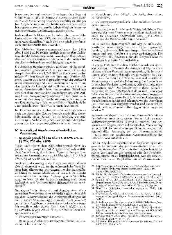 Vorschauseite 5: Die Rechtsfolgenseite des § 84a Abs. 1 AMG - Inhalt und Grenzen des arzneimittellrechtlichen Auskunftsanspruchs