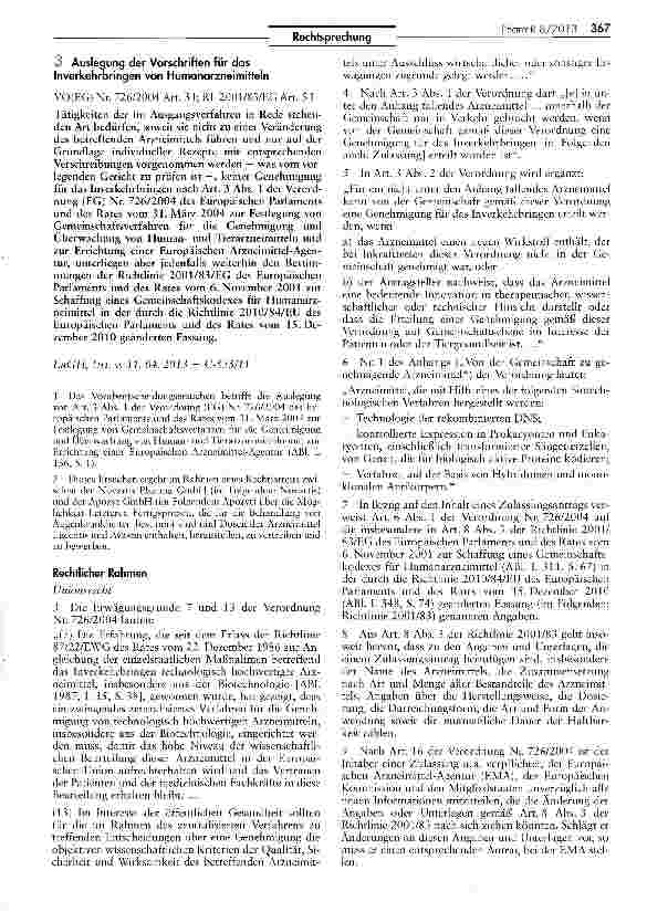 Vorschauseite 1: Auslegung der Vorschriften für das Inverkehrbringen von Humanarzneimitteln