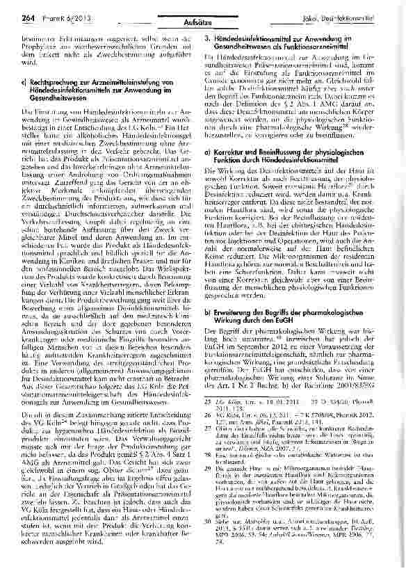 Vorschauseite 4: Rechtliche Einstufung von Desinfektionsmitteln im Gesundheitswesen -ein Update