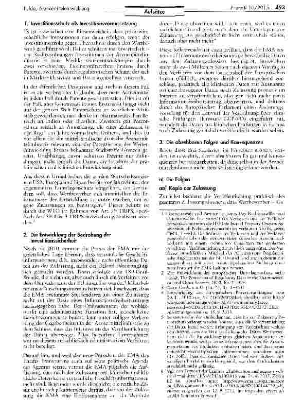 Vorschauseite 2: EMA gefährdet Investitionen in die Arzneimittelentwicklung