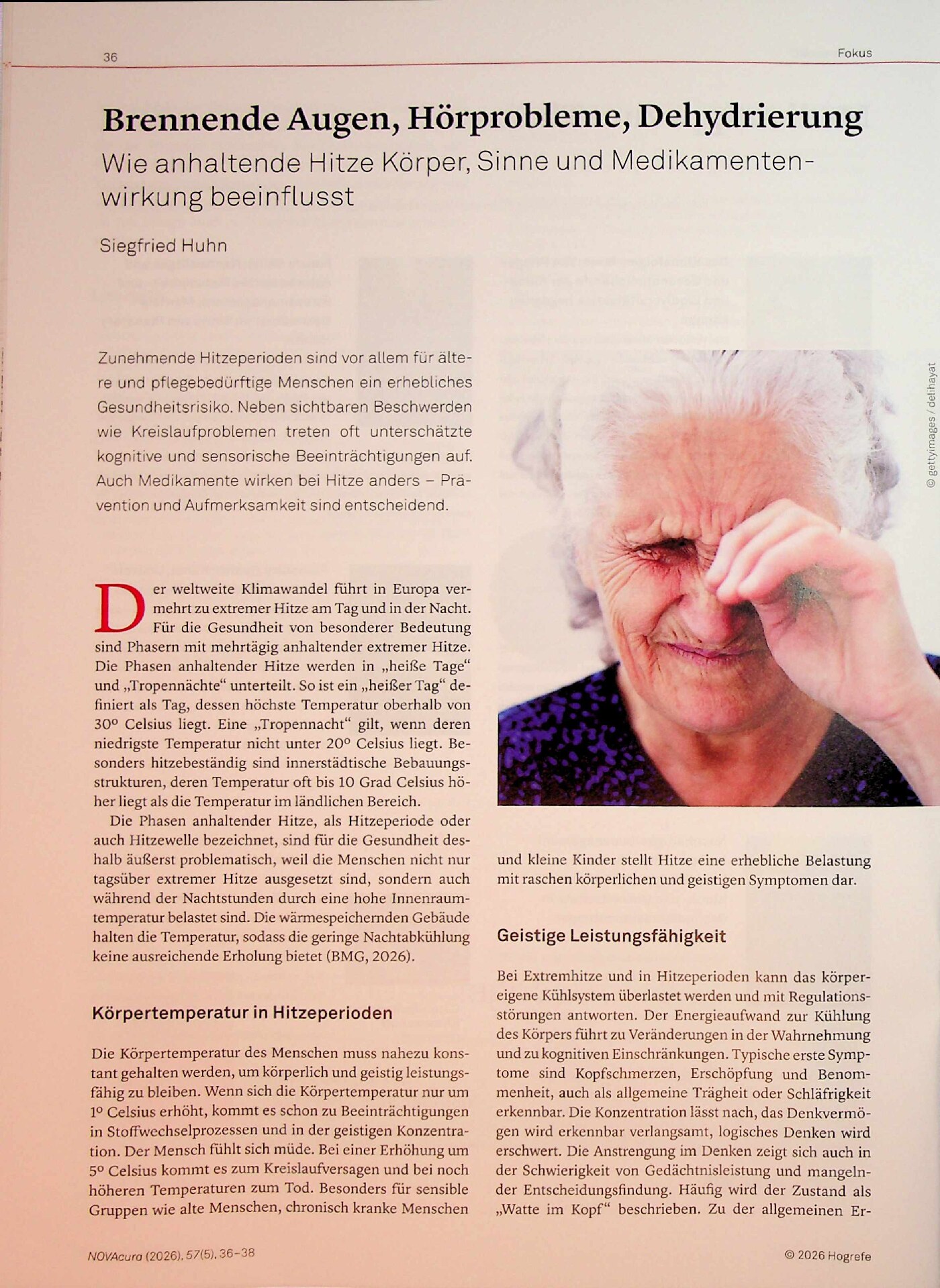 Vorschauseite 1: Brennende Augen, Hörprobleme, Dehydrierung: Wie anhaltende Hitze Körper, Sinne und Medikamentenwirkung beeinflusst