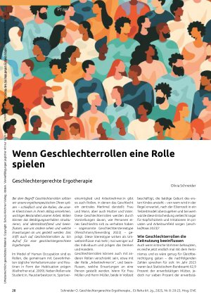 Vorschauseite 1: Wenn Geschlechterrollen eine Rolle spielen Geschlechtergerechte Ergotherapie
