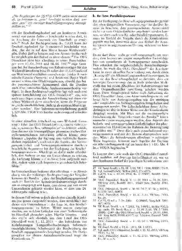 Vorschauseite 4: Rabattverträge über patentgeschützte Arzneimittel:Regieanweisung zum vergaberechtlichen Umgang nach derNeuregelung des § 130a Abs. 8 S. 8 SGB V