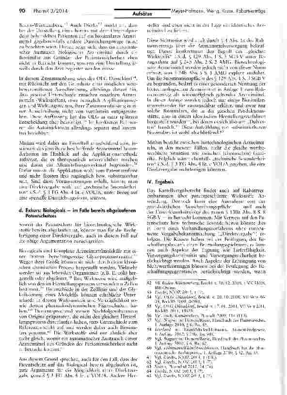 Vorschauseite 6: Rabattverträge über patentgeschützte Arzneimittel:Regieanweisung zum vergaberechtlichen Umgang nach derNeuregelung des § 130a Abs. 8 S. 8 SGB V