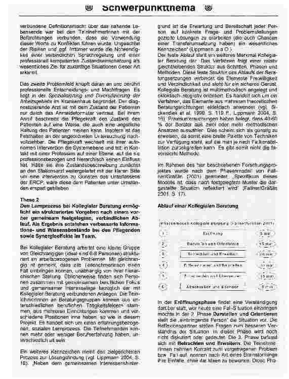 Vorschauseite 2: Kollegiale Beratung als autonomes Handlungsfeld für die Pflege