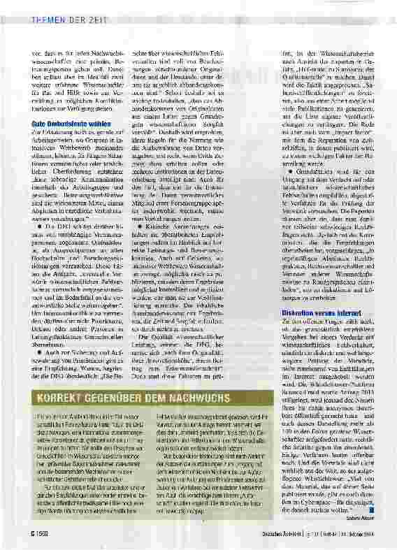 Vorschauseite 2: Neue Regeln für die Redlichkeit