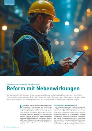 Vorschauseite 1: Staatsmodernisierung im Arbeitsschutz Reform mit Nebenwirkungen