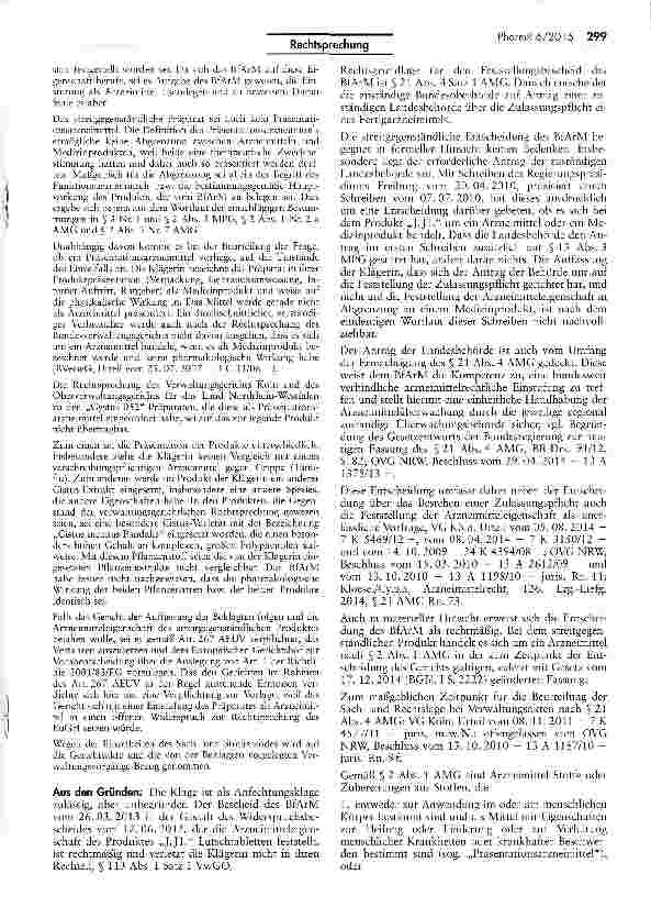 Vorschauseite 3: Abgrenzung Arzneimittel/Medizinprodukt (Zistrose) AMG § 2 I; RL 2001/83/EG Art. 1 Nr. 2