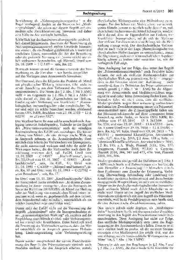 Vorschauseite 5: Abgrenzung Arzneimittel/Medizinprodukt (Zistrose) AMG § 2 I; RL 2001/83/EG Art. 1 Nr. 2