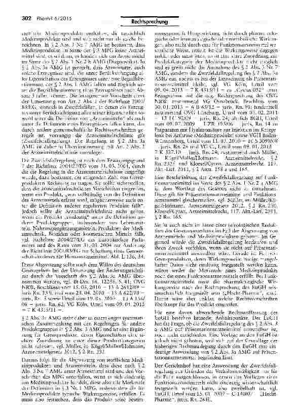 Vorschauseite 6: Abgrenzung Arzneimittel/Medizinprodukt (Zistrose) AMG § 2 I; RL 2001/83/EG Art. 1 Nr. 2